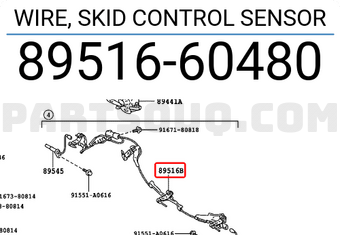 Toyota 8951660480 WIRE, SKID CONTROL SENSOR