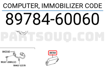 Toyota 8978460060 COMPUTER, IMMOBILIZER CODE