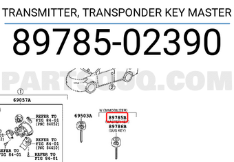 Toyota 8978502390 TRANSMITTER, TRANSPONDER KEY MASTER