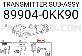 Toyota 899040KK90 TRANSMITTER SUB-ASSY