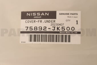 75892JK500 COVER-FRONT UNDER