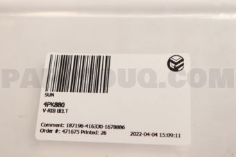 4PK880 V-RIB BELT