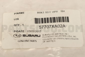 57707XA02A BRKT SD F UPR RH