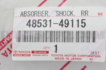 4853149115 ABSORBER ASSY, SHOCK, REAR, RH/LH