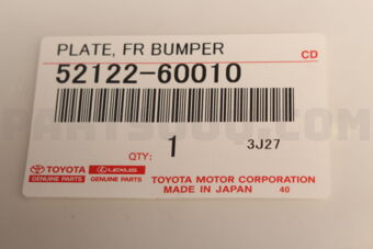 5212260010 Toyota PLATE, FRONT BUMPER REINFORCEMENT, CENTER