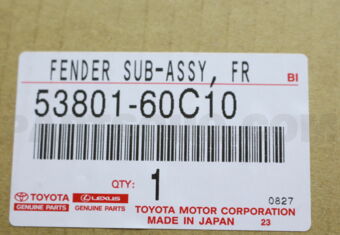 5380160C10 FENDER SUB-ASSY, FRONT RH