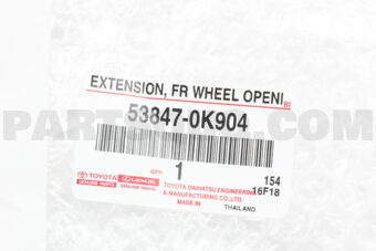 538470K904 EXTENSION, FRONT WHEEL OPENING, RH