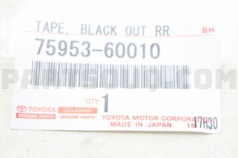7595360010 TAPE, BLACK OUT, INNER REAR RH