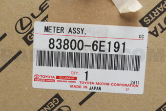 838006E191 Toyota METER ASSY, COMBINATION