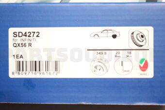 Hi-Q SD4272 BRAKE DISC REAR 43206-1LB0A NI PATROL 201004- HI-Q