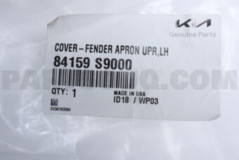 Hyundai / KIA 84159S9000 COVER-FENDERAPRONU