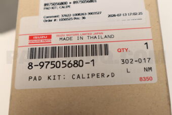 Isuzu 8975056800 PAD KIT; CALIPE