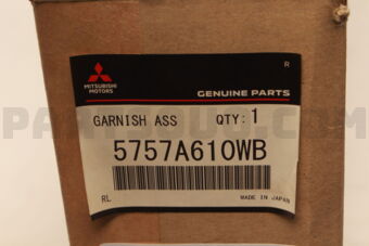 Mitsubishi 5757A610WB GARNISH,RR DOOR,RH