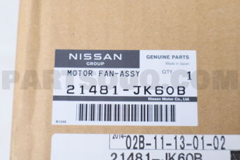 Nissan 21481JK60B MOTOR & FAN ASSY-WITH SHROUD