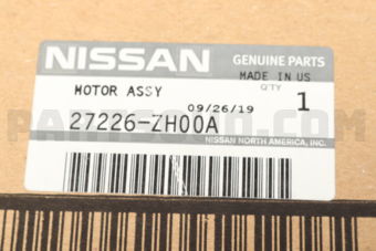Nissan 27226ZH00A MOTOR & FAN ASSY-BLOWER