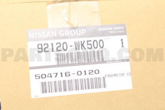 Nissan 92120WK500 FAN&amp;MOTOR CONDENSER