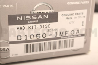 Nissan D10601MF0A PAD KIT-DISC BRAKE