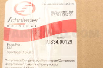 SCHNIEDER KIS3400129 AC COMPRESSOR SPORTAGE [16-UP]