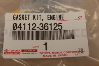 Toyota 0411236125 GASKET KIT ENGINE