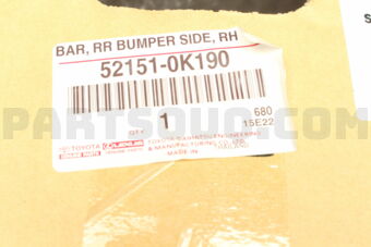Toyota 521510K190 BAR RR BUMPER SIDE
