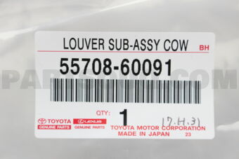 Toyota 5570860091 LOUVER SUB-ASSY, COWL TOP VENTILATOR