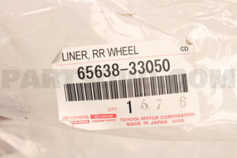Toyota 6563833050 LINER, REAR WHEEL HOUSE, LH