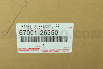 Toyota 6700126350 مجموعة لوحة فرعية أمامية