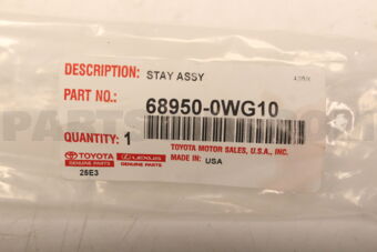 Toyota 689500WG10 STAY ASSY, BACK *USA*