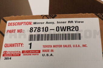 Toyota 878100WR20 MIRROR ASSY INNER