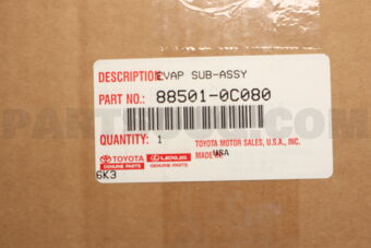 Toyota 885010C080 EVAPORATOR SUB-ASSY (REAR)