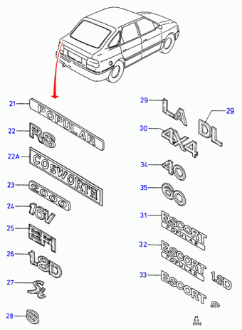 Escort/Orion EA 1990-1995 Europe 1990