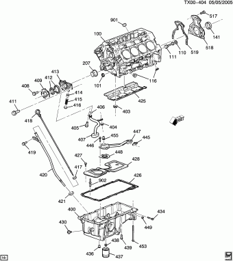 Trailblazer/Envoy/Rainier (4WD/AWD) 2005 (LH6) ENGINE,5.3L(323CID) GAS V8