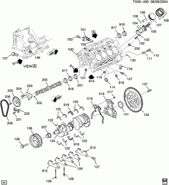 Trailblazer/Envoy/Rainier (4WD/AWD) 2005 (LH6) ENGINE,5.3L(323CID) GAS V8
