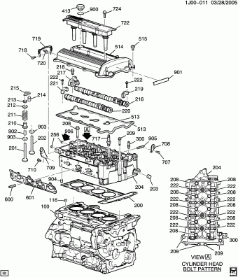 Cavalier 2004 (L61) ENGINE,2.2L,4CYL,MFI,DOHC