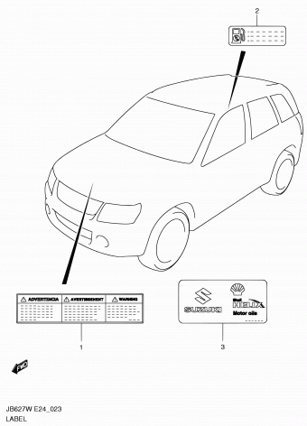 Grand Vitara JB627 JB627W-2 (E09,E10,E43,E85,E96)