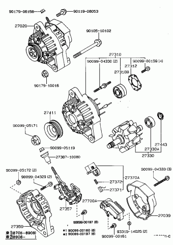 COROLLA SED/LB/WG EE90L-ALMNSW EE9#,AE9#,CE90