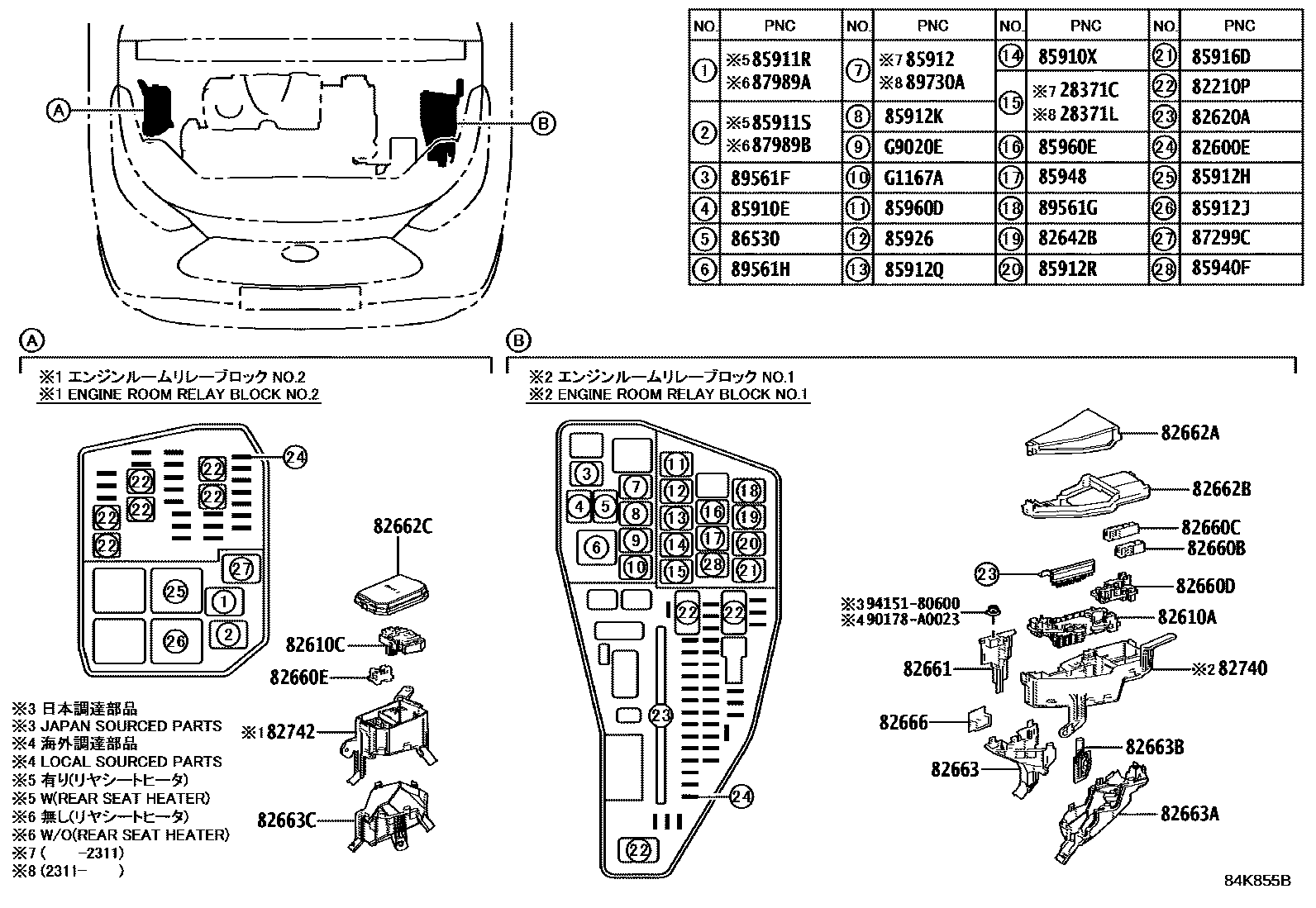Toyota Highlander-Kluger — Switch & Relay & Computer