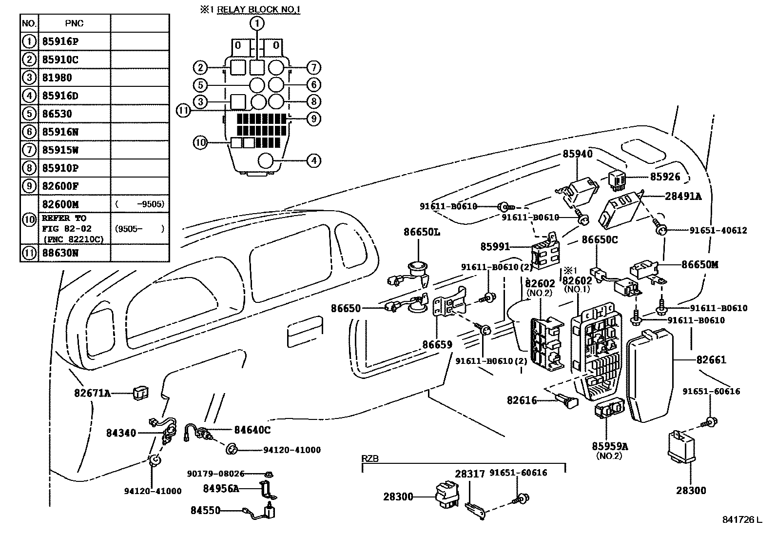 Toyota Coaster 1998 — Switch & Relay & Computer