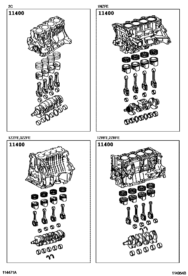 Toyota COROLLA-SED-WG 2007 — Short Block Assembly
