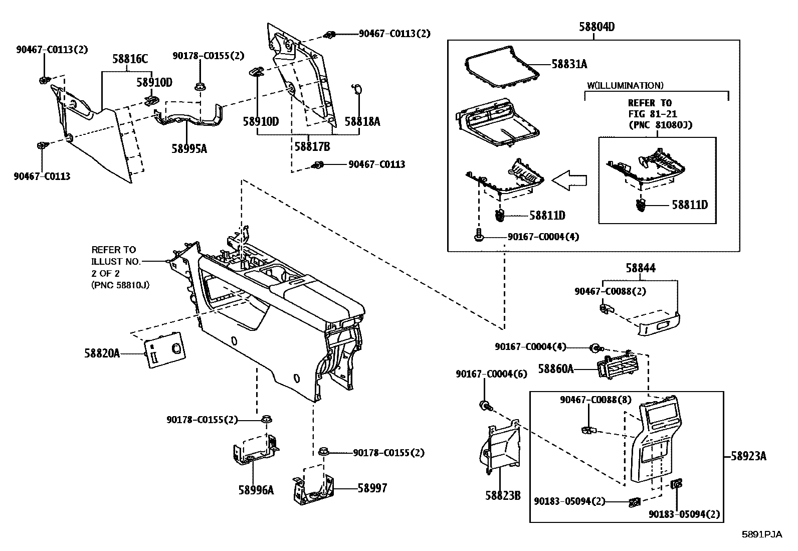 Toyota BZ3X 2025 — Console Box & Bracket