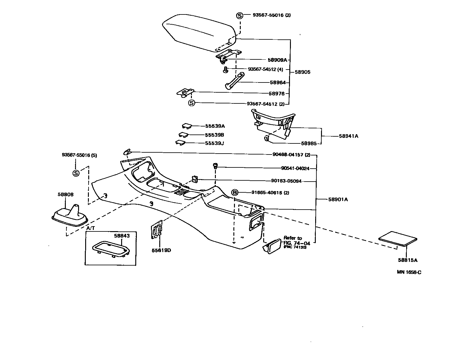 Toyota CARINA-E-UKP 1997 — Console Box & Bracket