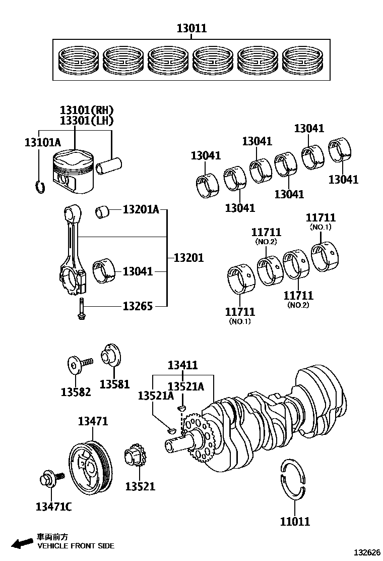 Lexus IS250-300 2010 — Crankshaft & Piston