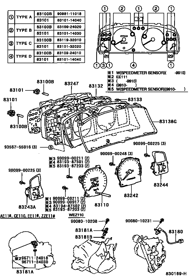 Toyota COROLLA-SED-WG 1998 — Meter