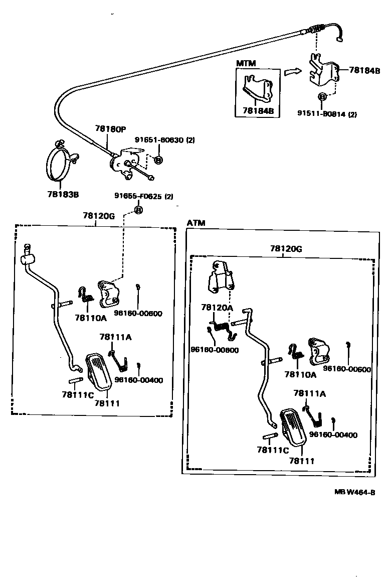 Toyota CARINA-E-UKP 1997 — Accelerator Link