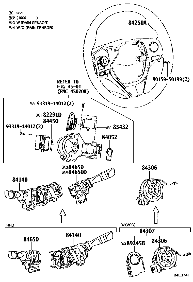 Toyota Corolla 2015 — Switch & Relay & Computer