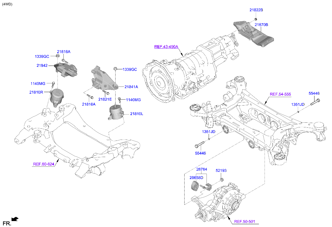 Genesis G70 21 2021 — Engine & Transaxle Mounting [2000 CC - Theta 2 Fr]