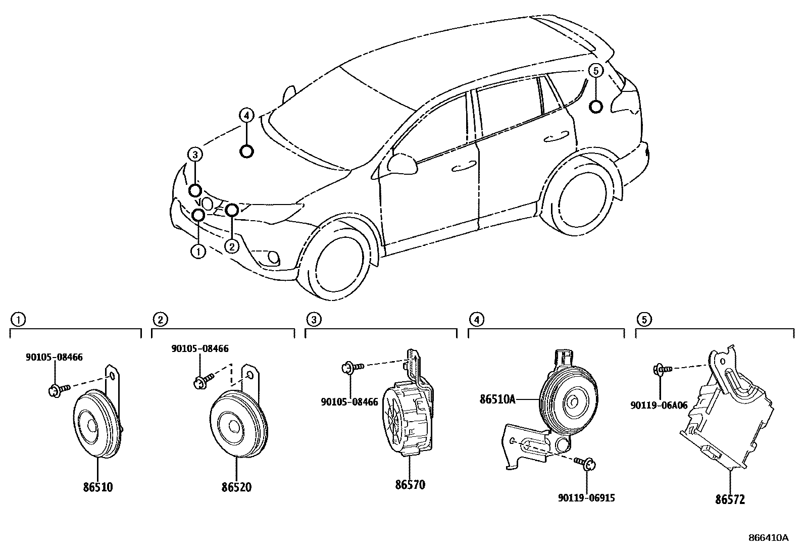 Toyota RAV4 2016 — Horn