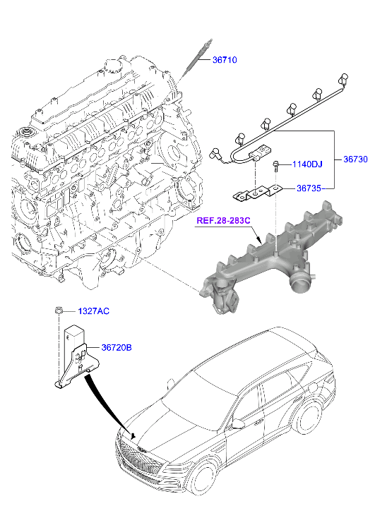 Genesis GV80 20 2020 — Glow Plug [3000 CC - I6]