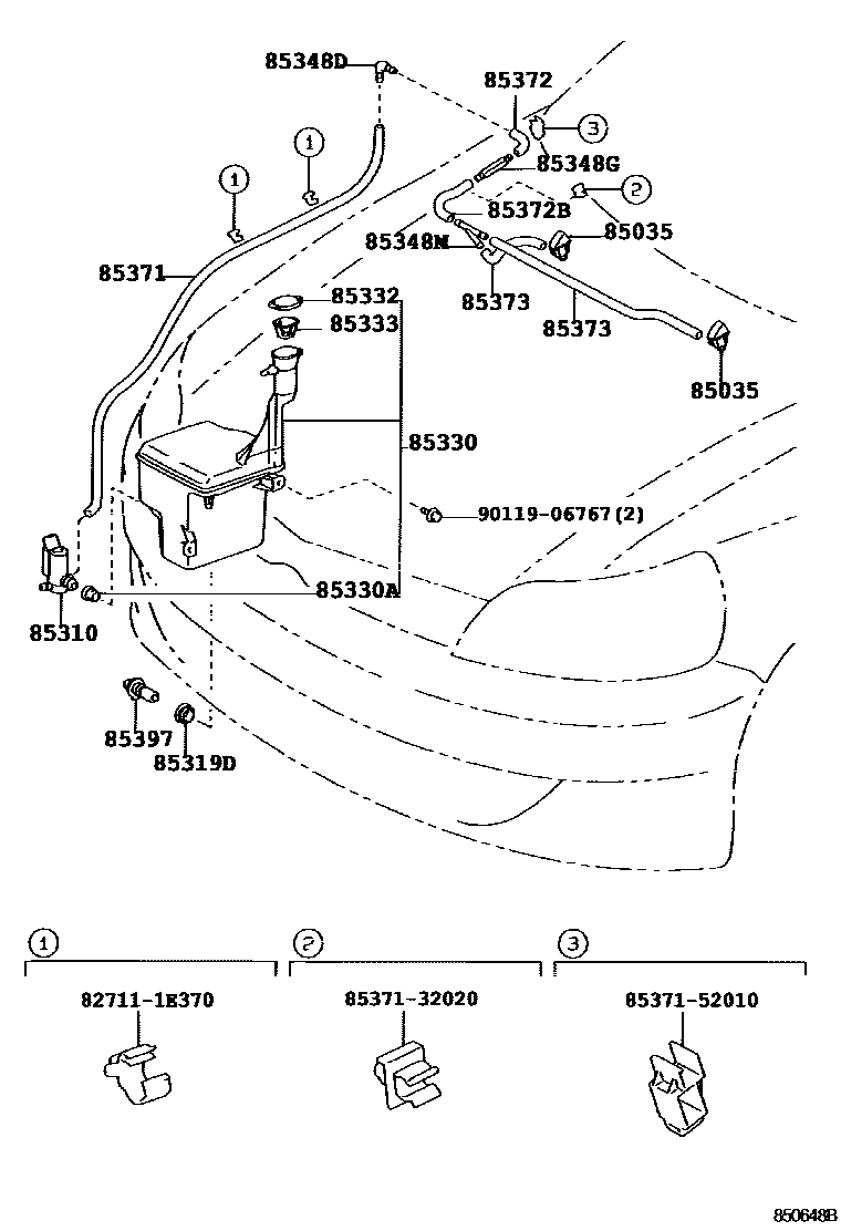 Toyota Echo 2001 — Windshield Washer