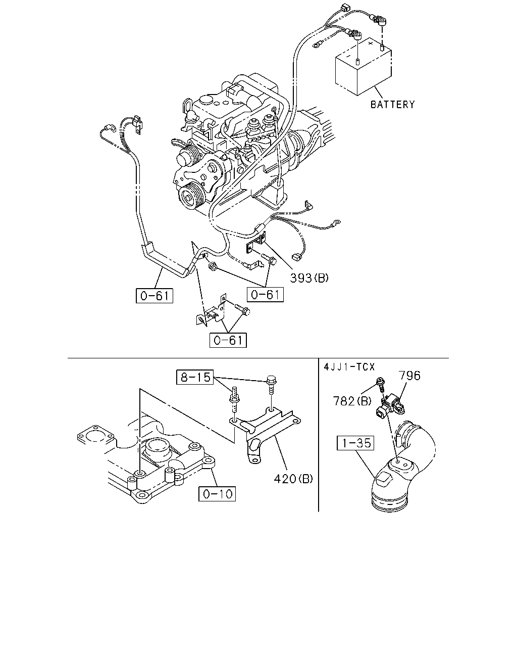Isuzu TFR/TFS(Thailand) 2007 — Engine Electrical Control Parts — Harness Bracket And Map Sensor